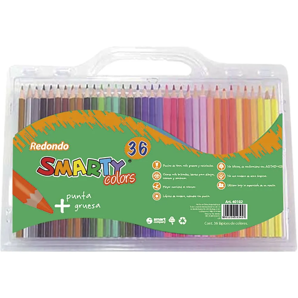 Caja colores redondos 36 pz SMARTY