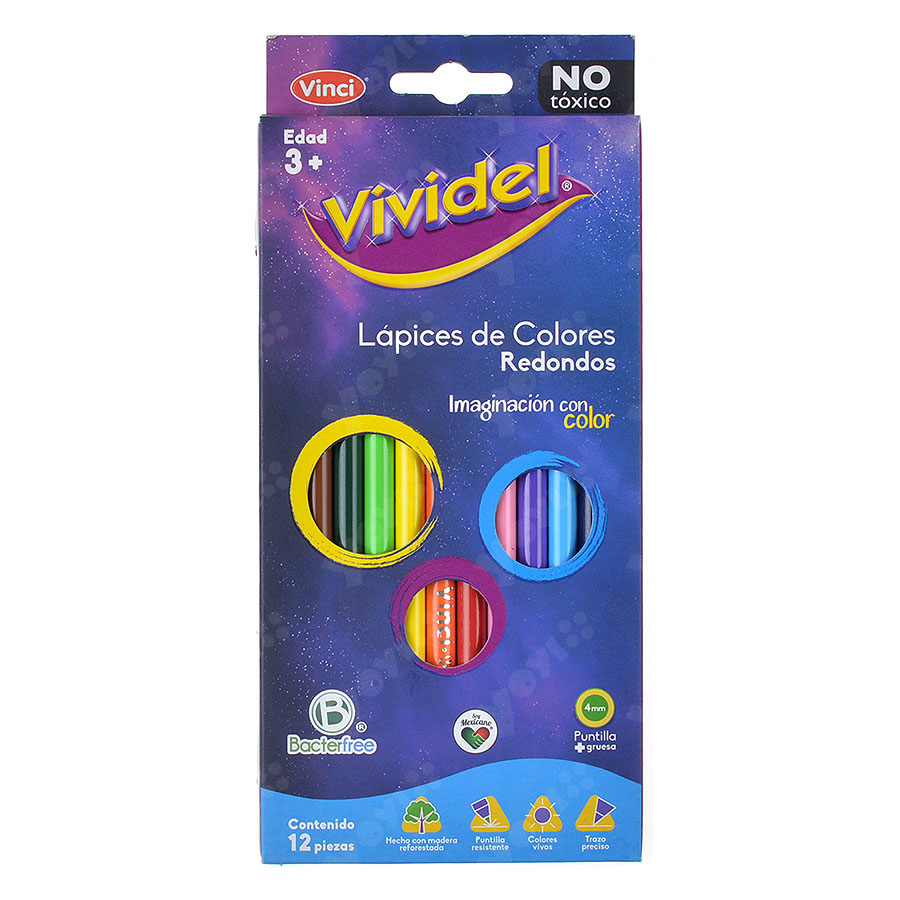 Caja colores 12 piezas VIVIDEL
