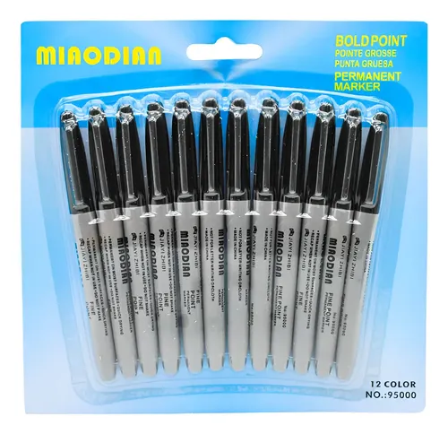 Plumones permanentes negros MIAODIAN 95000
