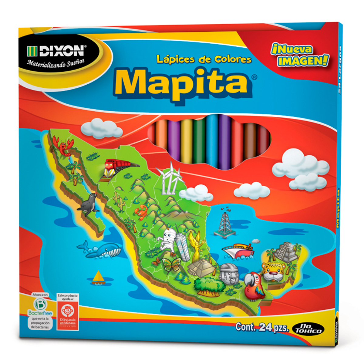 Caja colores redondos 24 pz MAPITA