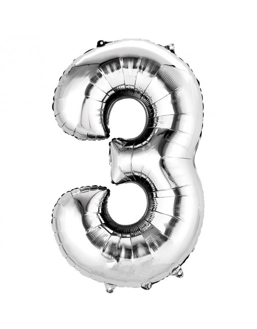 Globos plateados y dorados de numeros 32" - Imagen 3